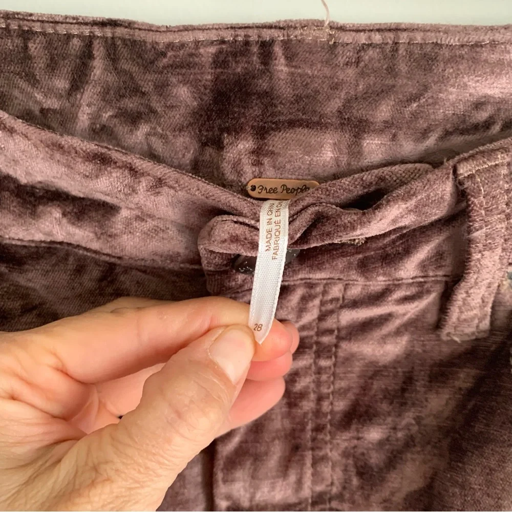 NWT Free People Velvet‎ Crop Flare Pants taupe